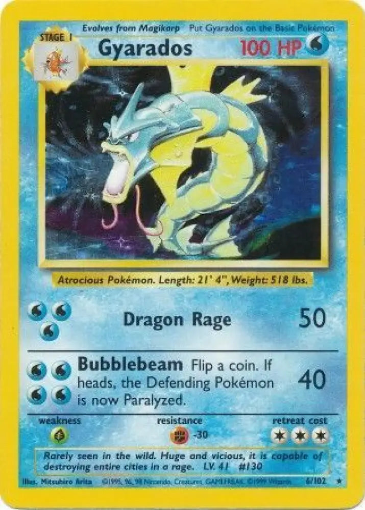 Gyarados (6/102) [Base Set Unlimited] - Pokemon Single