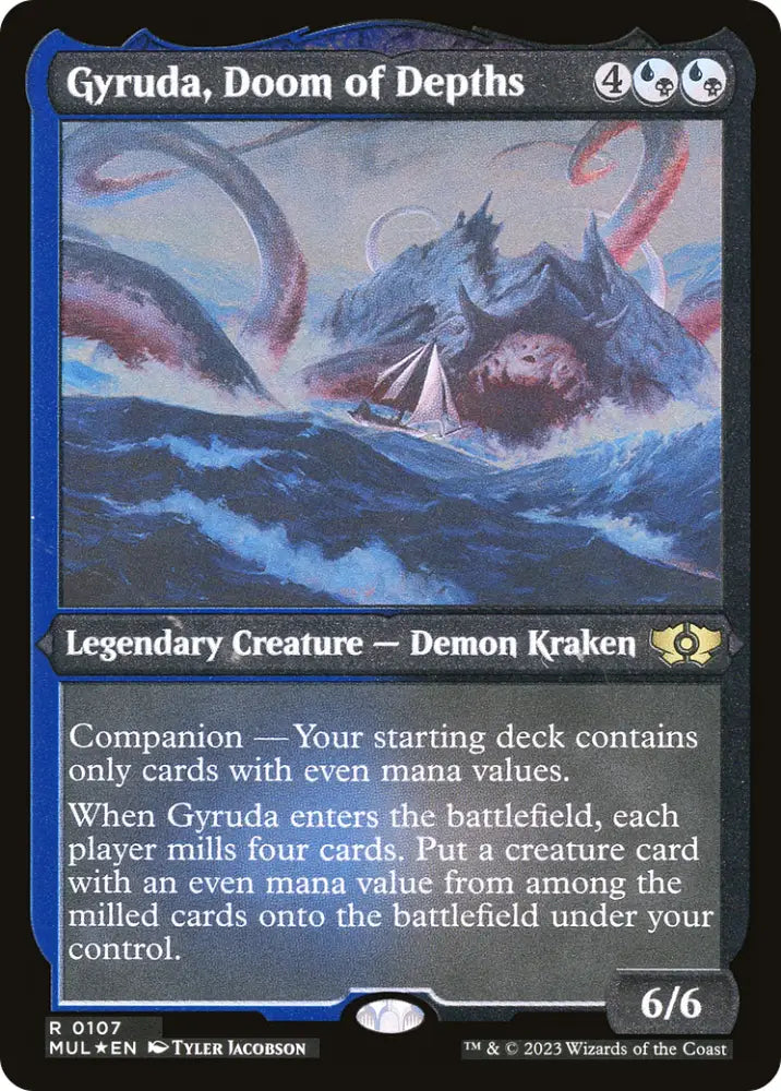 Gyruda Doom of Depths (Foil Etched) [Multiverse Legends] - MTG Single