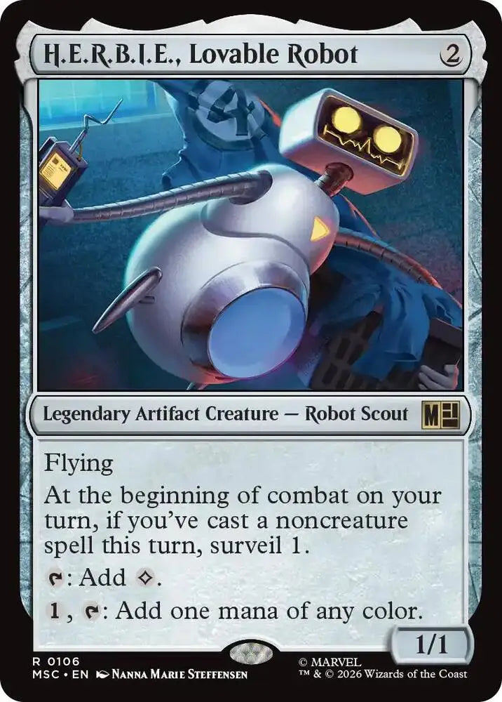 H.E.R.B.I.E., Lovable Robot (Surge Foil) (106) [Marvel Super Heroes Commander]