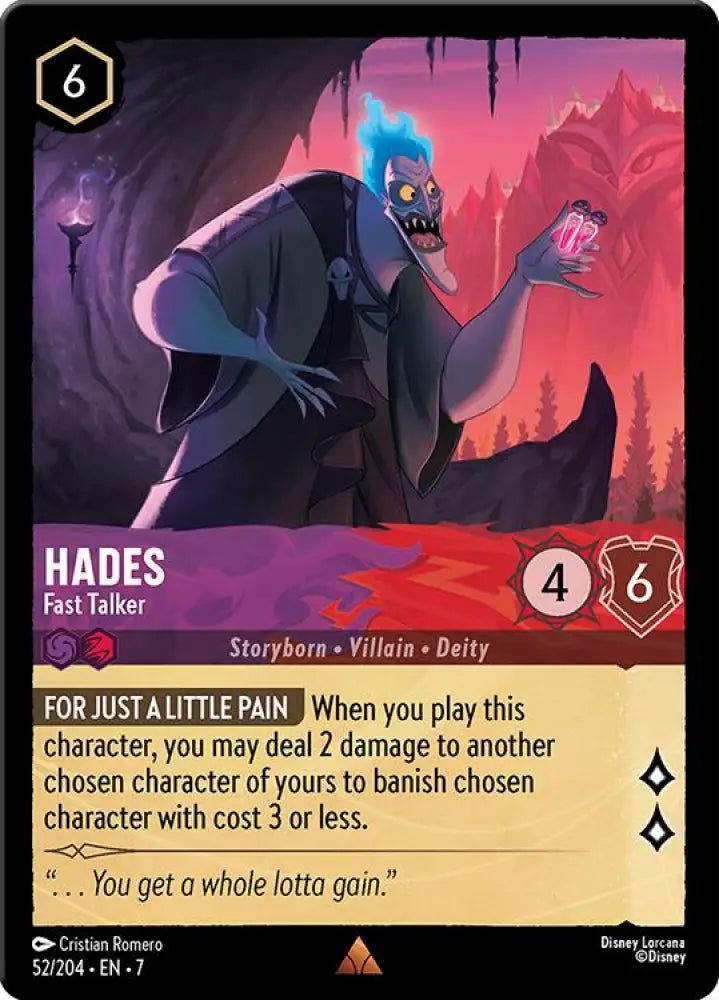 Hades - Fast Talker (52/204) [Archazia’s Island] - Lorcana Single