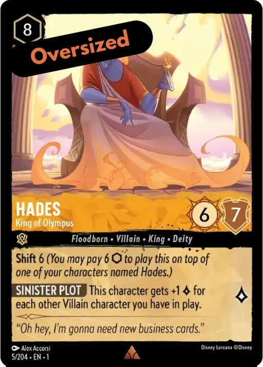 Hades - King of Olympus (Oversized) (5/204) [The First Chapter] - Lorcana Single