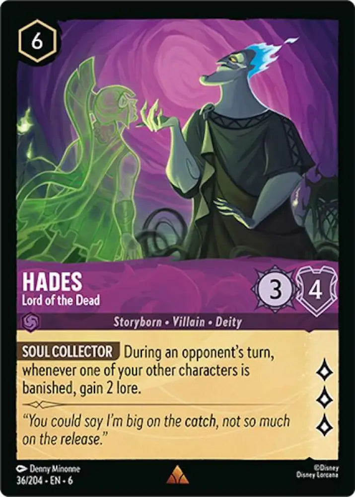 Hades - Lord of the Dead (36/204) [Azurite Sea] - Lorcana Single