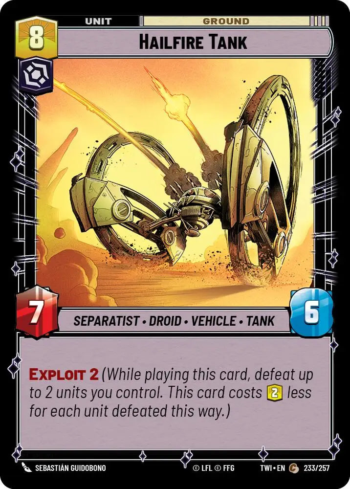 Hailfire Tank (233/257) [Twilight of the Republic] - Star Wars: Unlimited Single