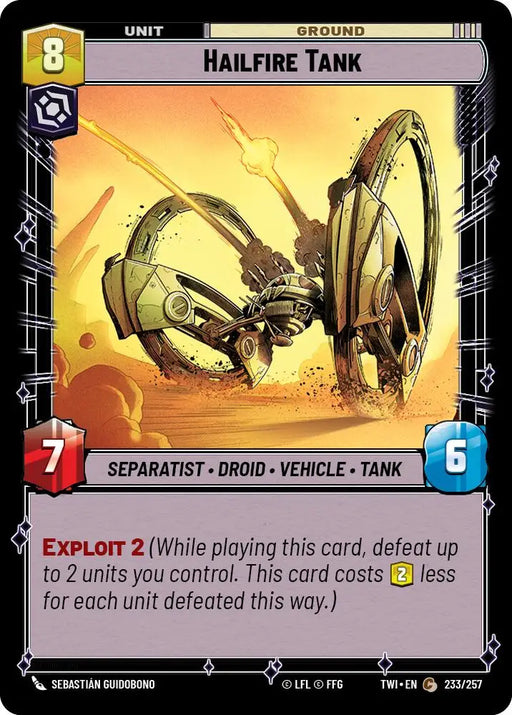 Hailfire Tank (233/257) [Twilight of the Republic] - Star Wars: Unlimited Single