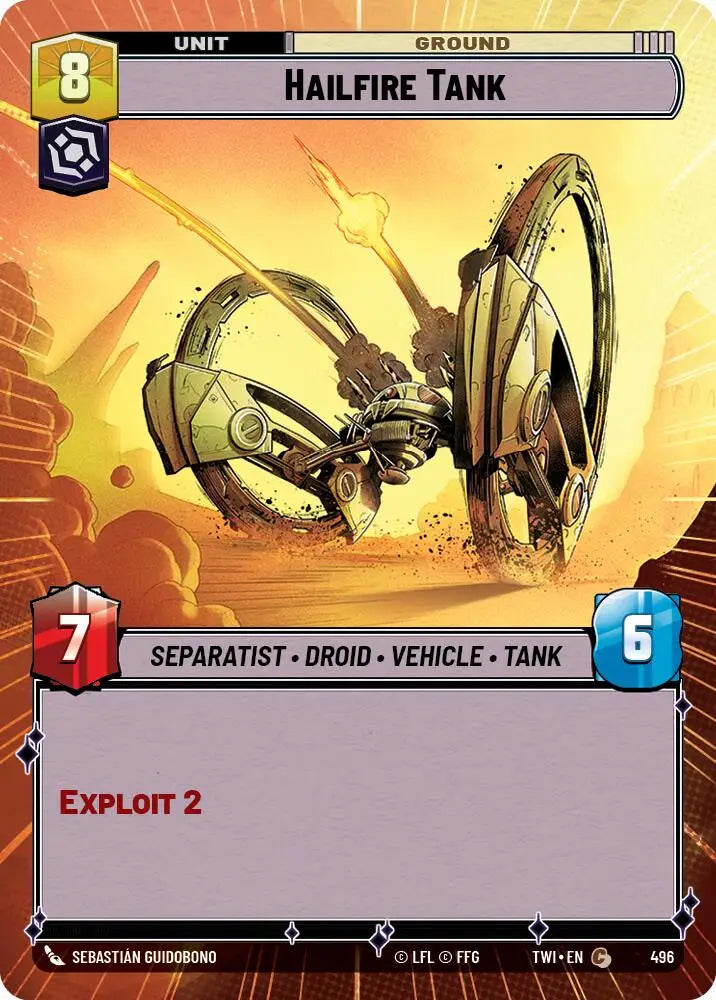 Hailfire Tank (Hyperspace) (496) [Twilight of the Republic] - Star Wars: Unlimited Single