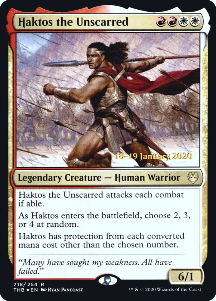 Haktos the Unscarred [Theros Beyond Death Prerelease Promos] - MTG Single
