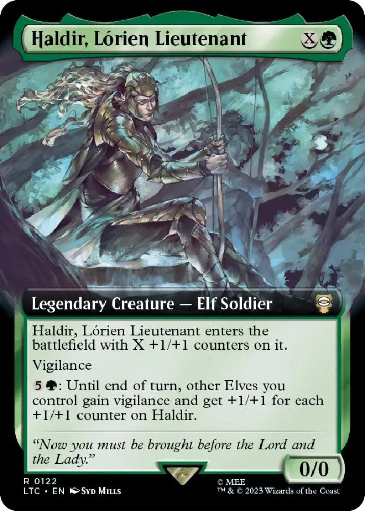 Haldir Lorien Lieutenant (Extended Art) [The Lord of the Rings: Tales of Middle-Earth Commander] - MTG Single