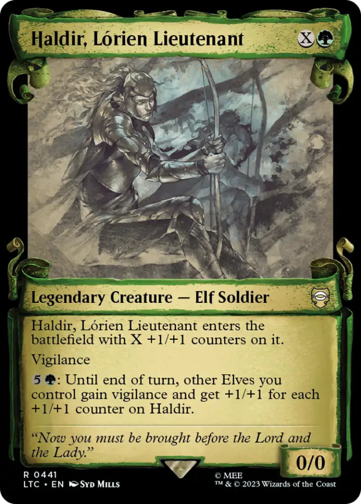Haldir Lorien Lieutenant [The Lord of the Rings: Tales of Middle-Earth Commander Showcase Scrolls] - MTG Single