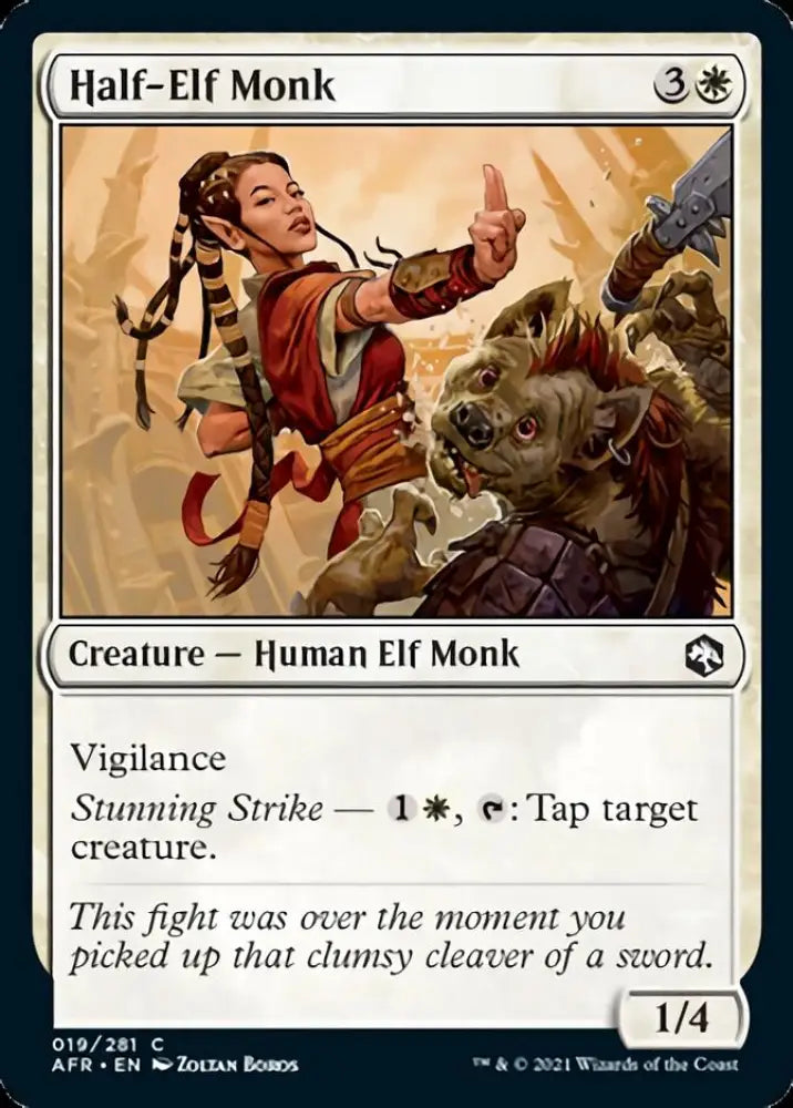 Half-Elf Monk [Dungeons & Dragons: Adventures in the Forgotten Realms] - MTG Single