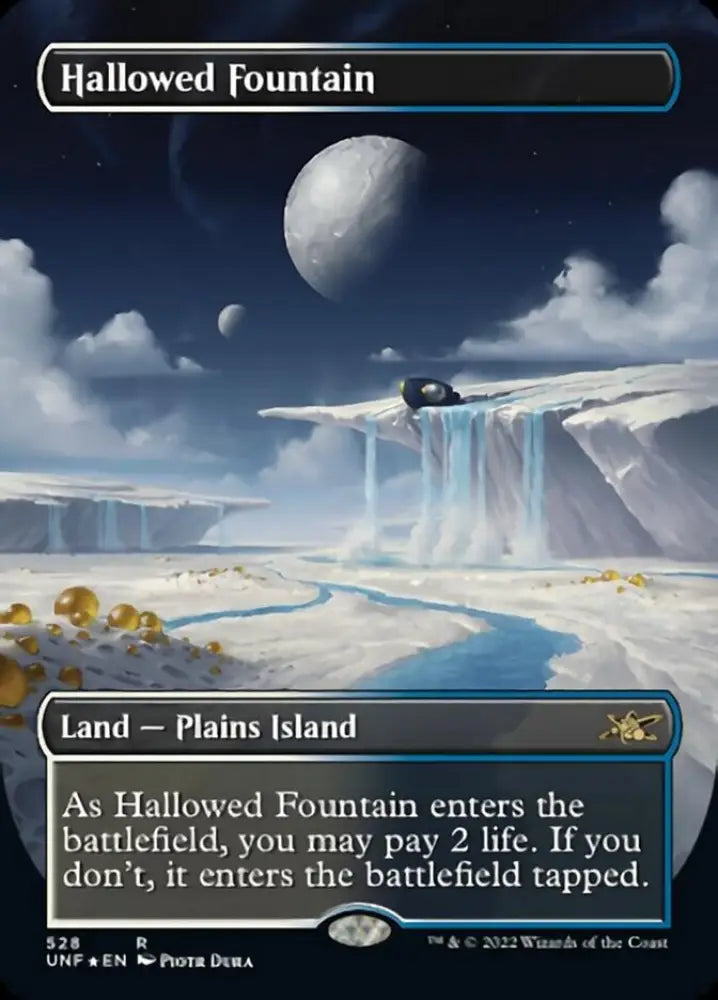 Hallowed Fountain (Borderless) (Galaxy Foil) [Unfinity] - MTG Single