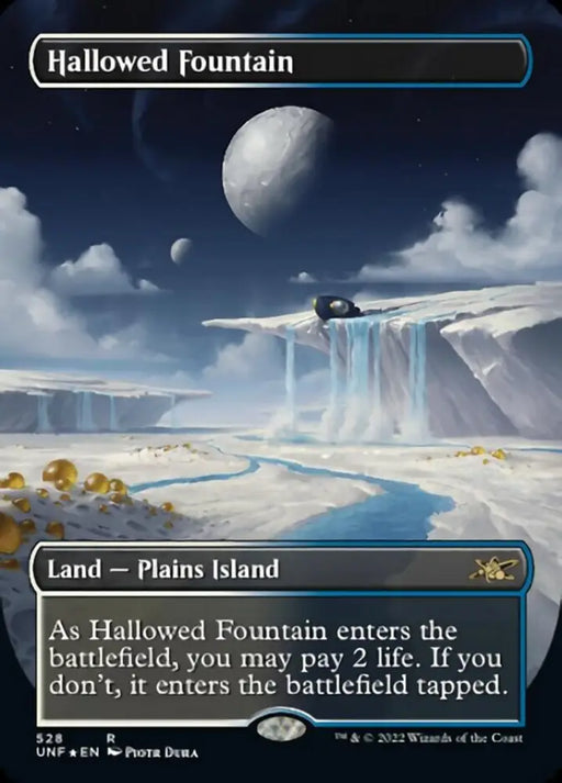Hallowed Fountain (Borderless) (Galaxy Foil) [Unfinity] - MTG Single