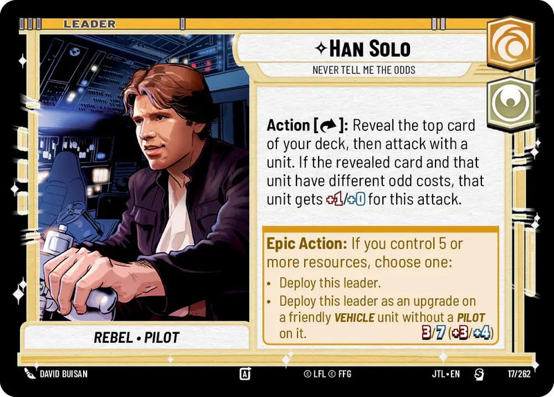 Han Solo - Never Tell Me the Odds (017/257) [Jump to Lightspeed] - Star Wars: Unlimited Single