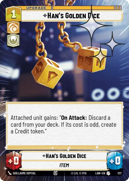 Han's Golden Dice (Hyperspace Foil) (727) [A Lawless Time]
