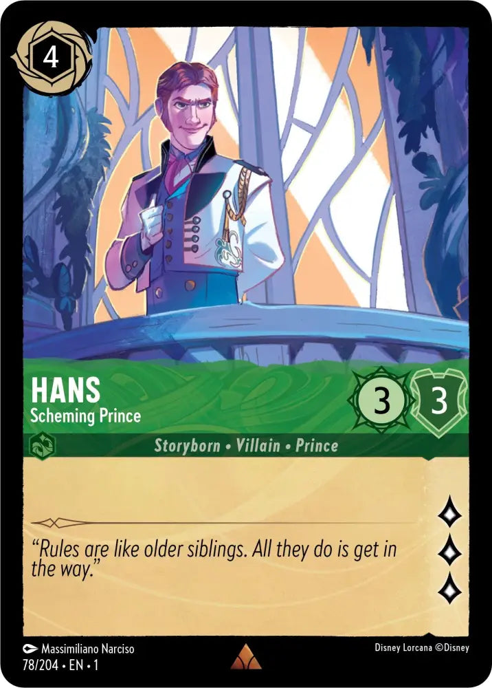 Hans - Scheming Prince (78/204) [The First Chapter] - Lorcana Single