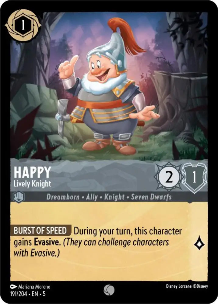 Happy - Lively Knight (191/204) [Shimmering Skies] - Lorcana Single