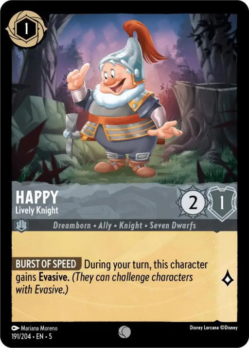 Happy - Lively Knight (191/204) [Shimmering Skies] - Lorcana Single