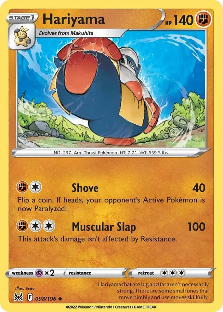 Hariyama (098/196) [Sword & Shield: Lost Origin] - Pokemon Single