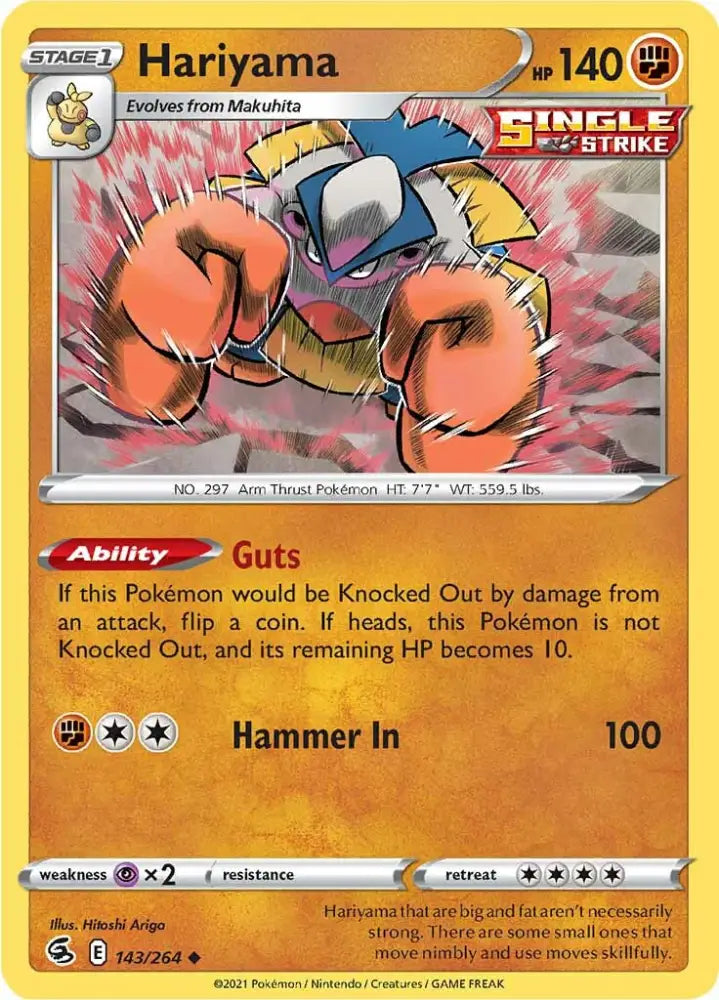 Hariyama (143/264) [Sword & Shield: Fusion Strike] - Pokemon Single