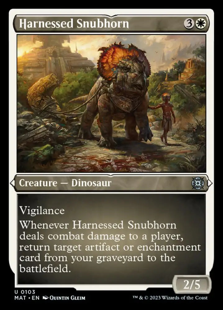 Harnessed Snubhorn (Foil Etched) [March of the Machine: The Aftermath] - MTG Single