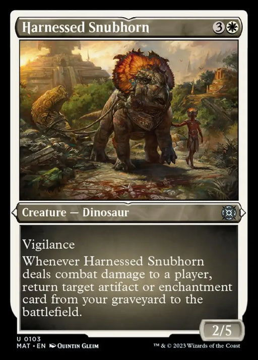 Harnessed Snubhorn (Foil Etched) [March of the Machine: The Aftermath] - MTG Single
