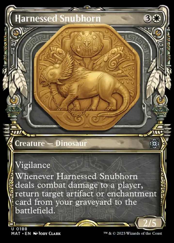 Harnessed Snubhorn (Showcase Halo Foil) [March of the Machine: The Aftermath] - MTG Single