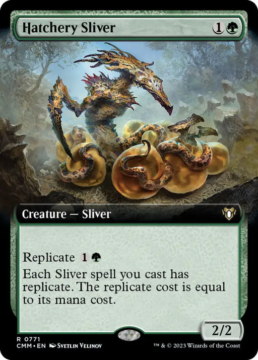Hatchery Sliver (Extended Art) [Commander Masters] - MTG Single