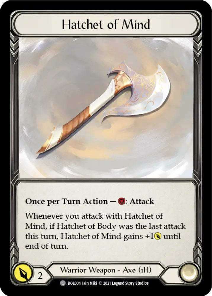 Hatchet of Mind [Monarch Blitz Deck] - Flesh And Blood Single