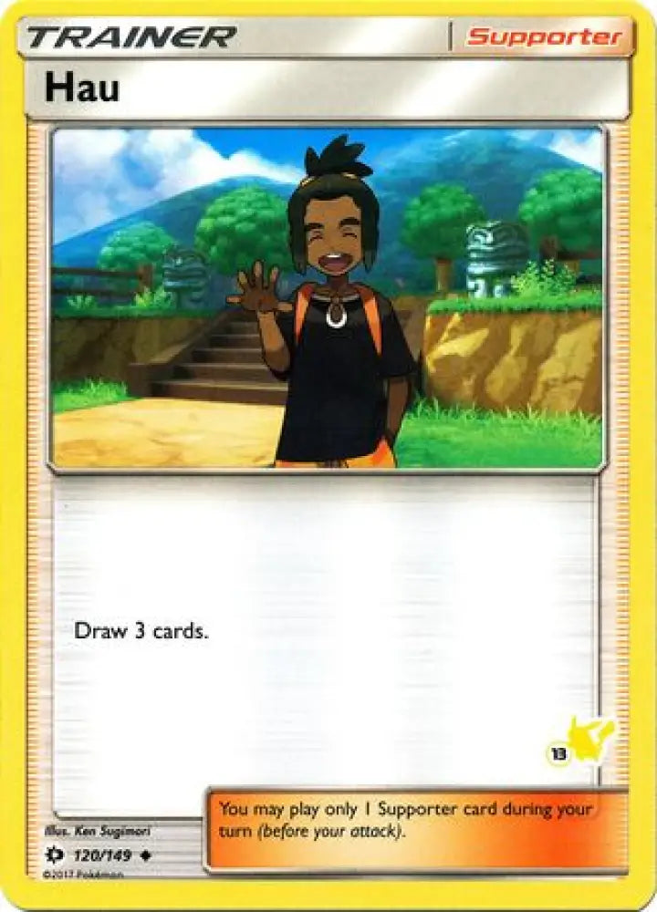 Hau (120/149) (Pikachu Stamp #13) [Battle Academy 2020] - Pokemon Single