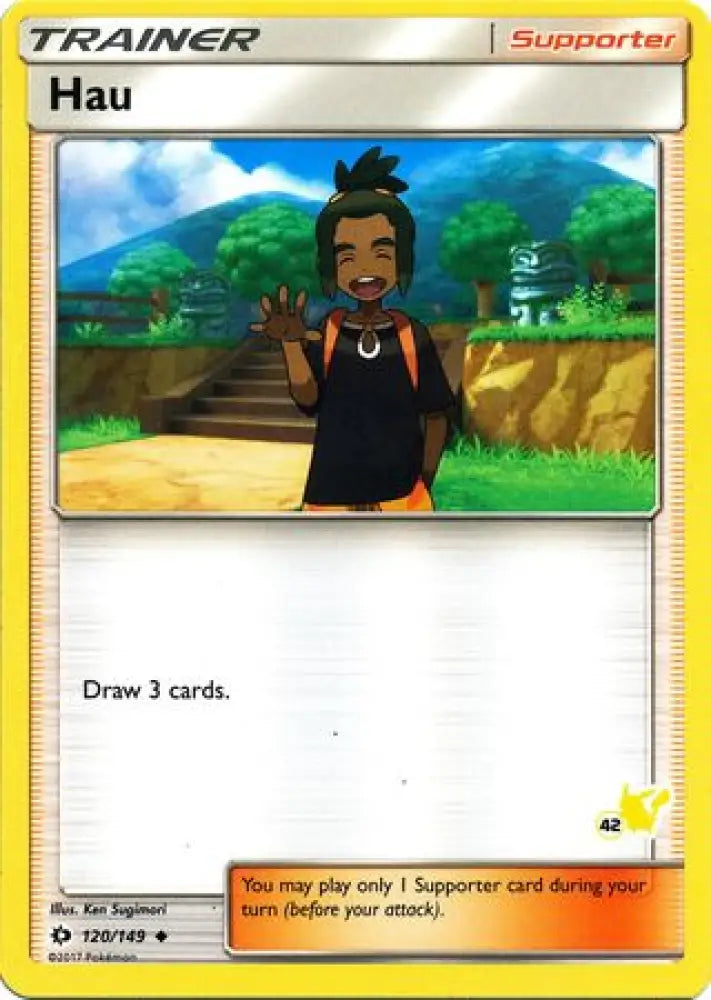 Hau (120/149) (Pikachu Stamp #42) [Battle Academy 2020] - Pokemon Single