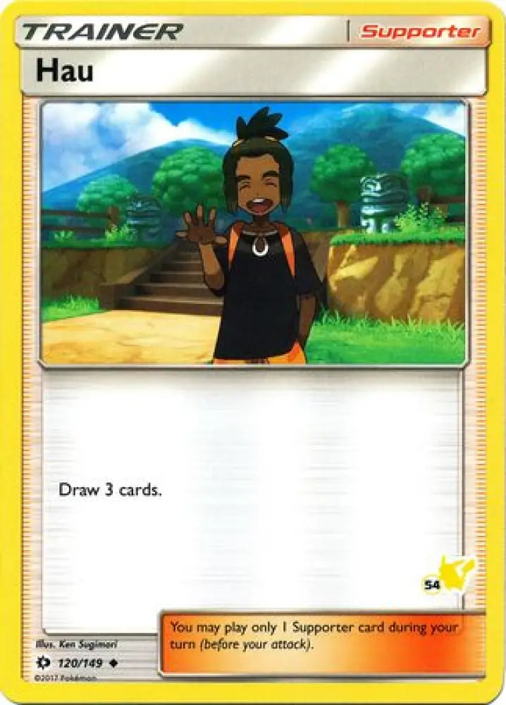 Hau (120/149) (Pikachu Stamp #54) [Battle Academy 2020] - Pokemon Single