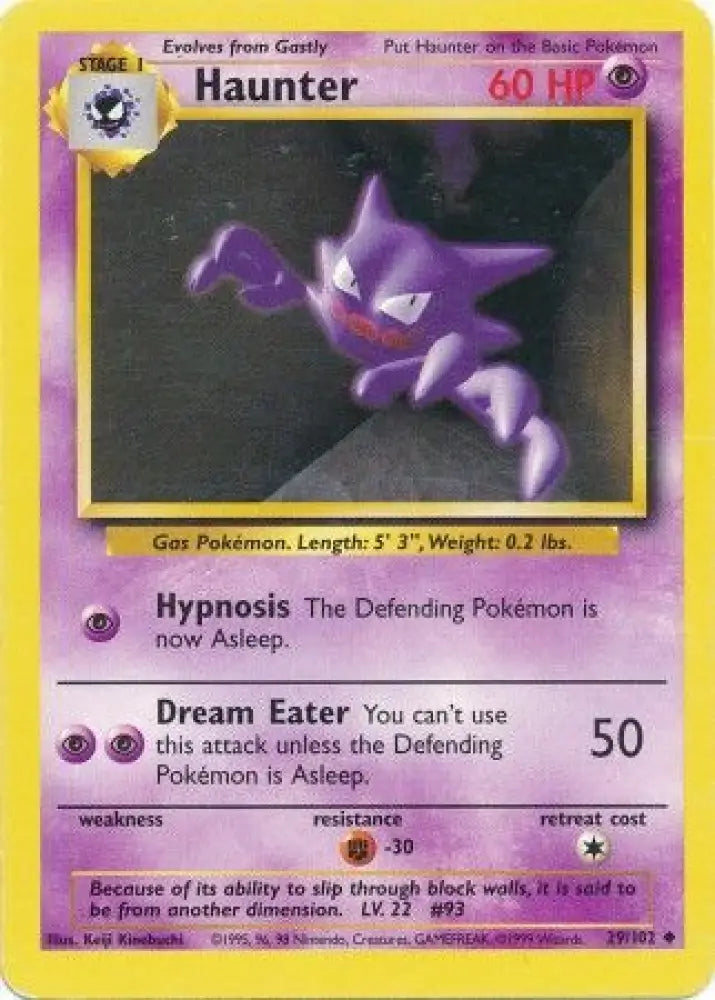 Haunter (29/102) [Base Set Unlimited] - Pokemon Single