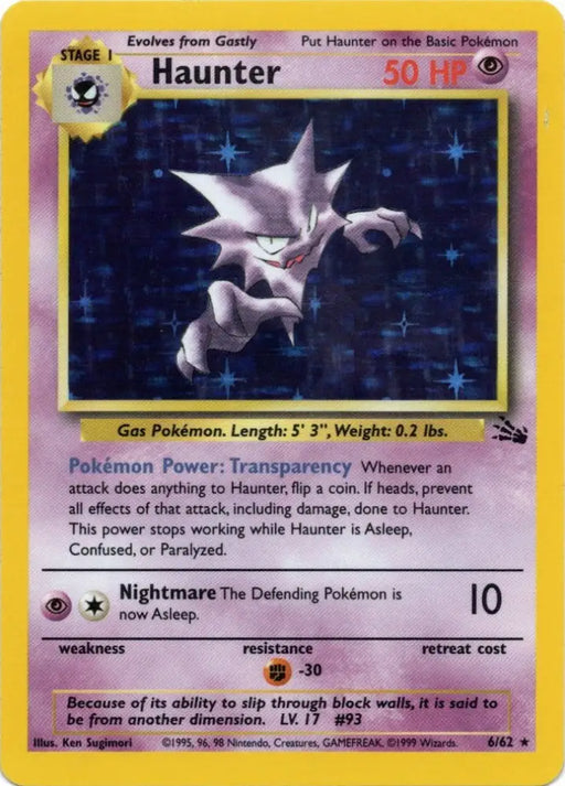 Haunter (6/62) [Fossil Unlimited] - Pokemon Single