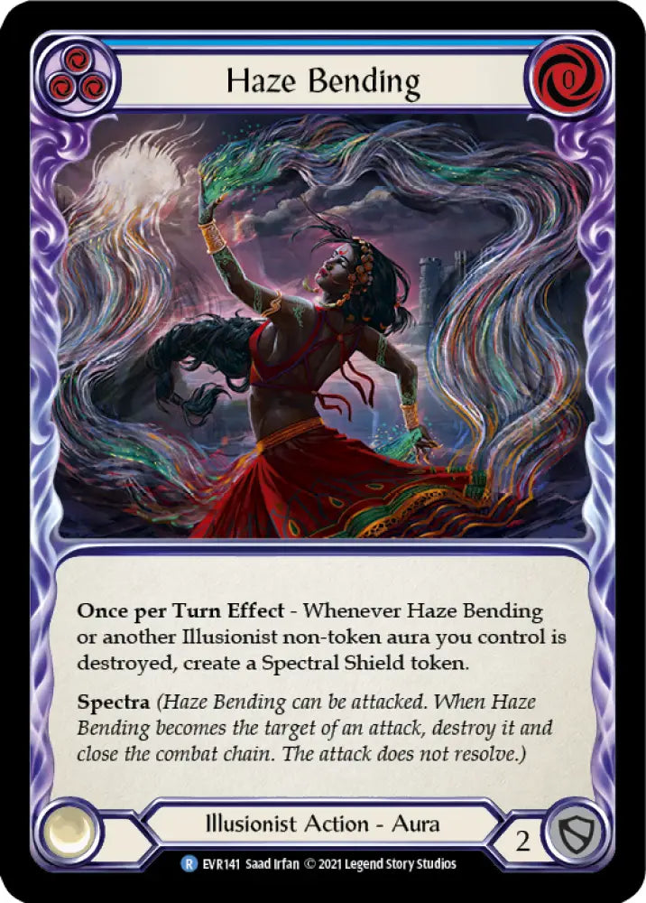 Haze Bending (Blue) [Everfest] 1st Edition Rainbow Foil - Flesh And Blood Single