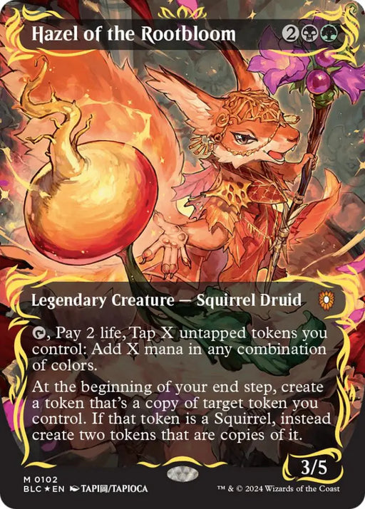 Hazel of the Rootbloom (Borderless) (Raised Foil) [Bloomburrow Commander] - MTG Single