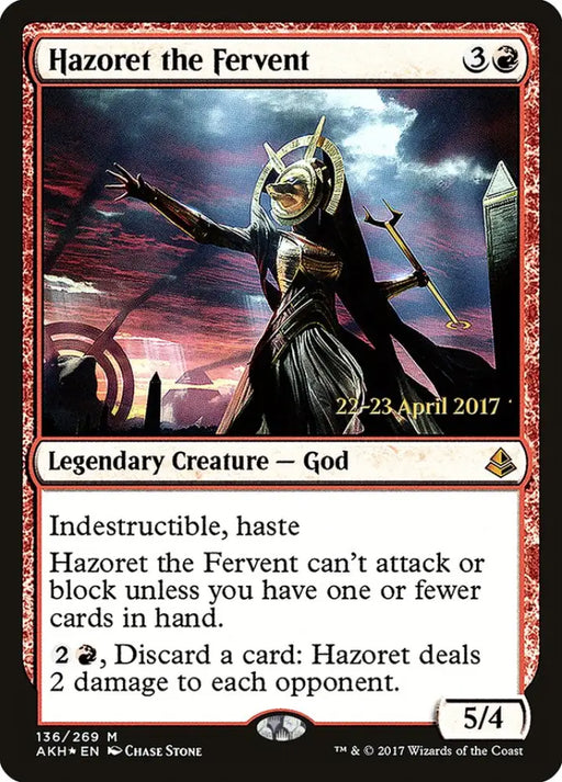 Hazoret the Fervent [Amonkhet Prerelease Promos] - MTG Single