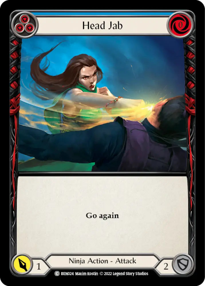 Head Jab (Blue) [Outsiders] (Benji Blitz Deck) - Flesh And Blood Single