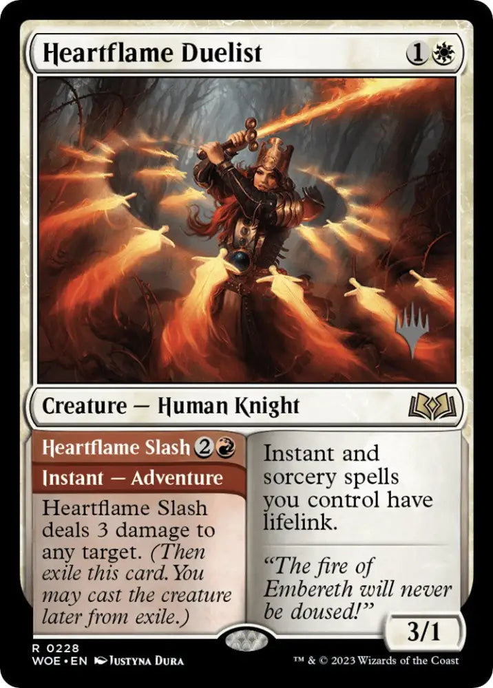 Heartflame Duelist // Heatflame Duelist (Promo Pack) [Wilds of Eldraine Promos] - MTG Single