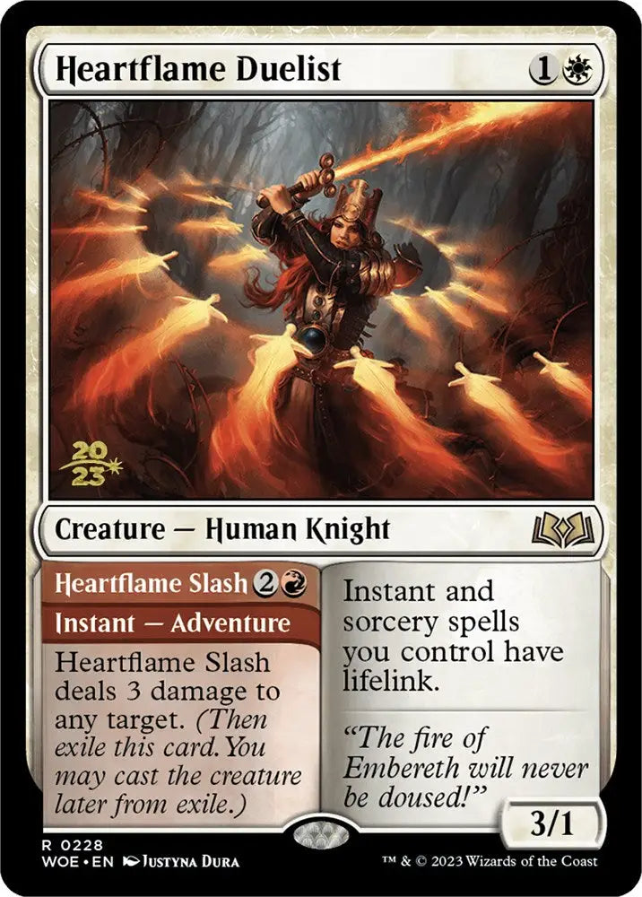 Heartflame Duelist // Heartflame Slash [Wilds of Eldraine Prerelease Promos] - MTG Single