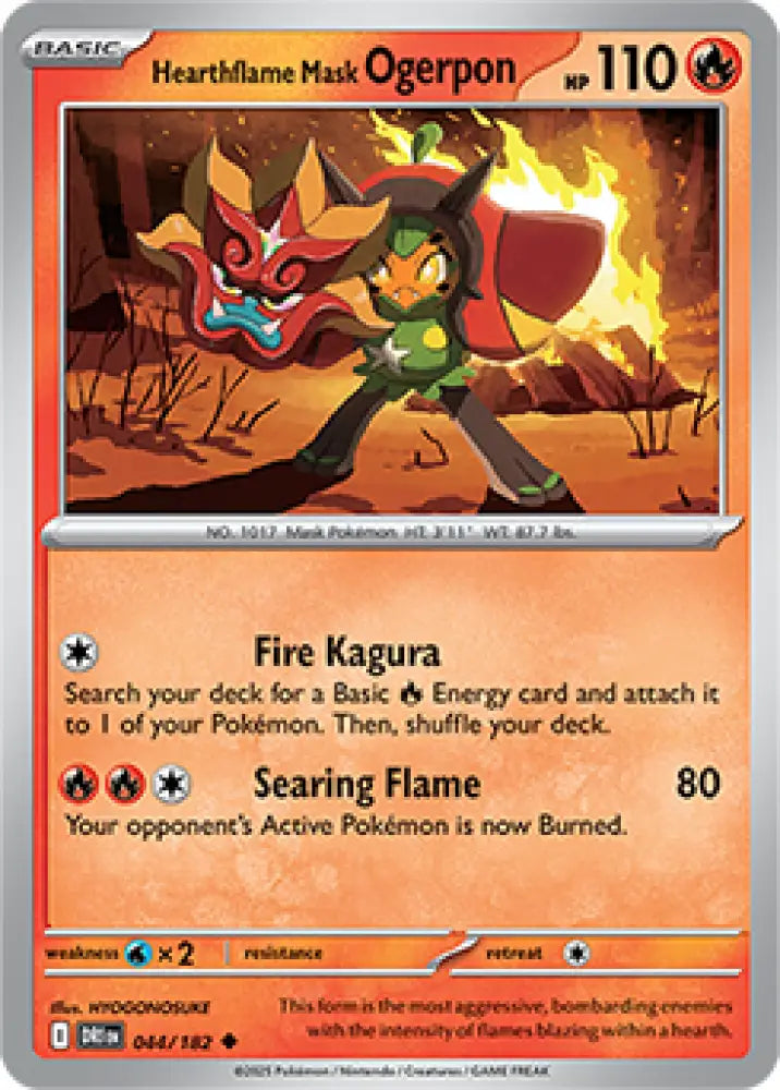 Hearthflame Mask Ogerpon (044/182) [SV10: Destined Rivals] - Pokemon Single