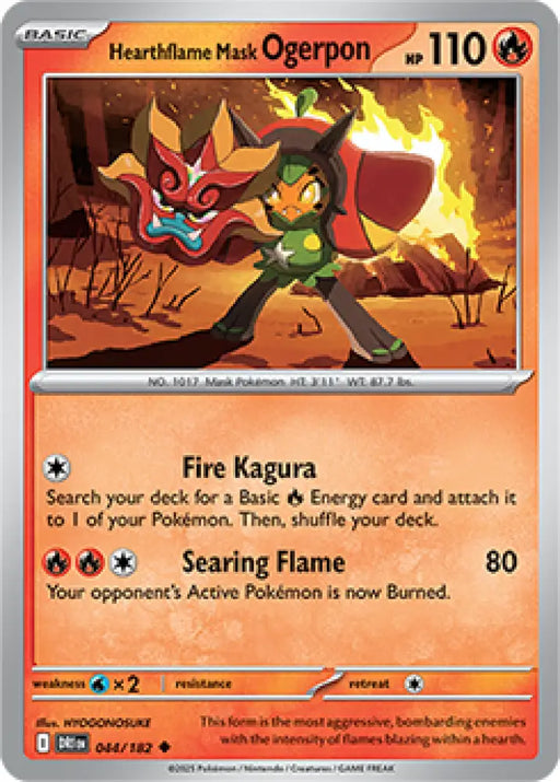 Hearthflame Mask Ogerpon (044/182) [SV10: Destined Rivals] - Pokemon Single