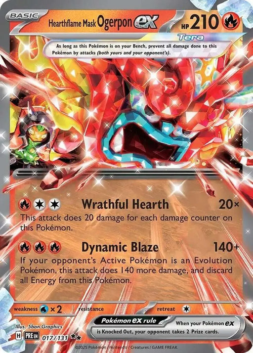 Hearthflame Mask Ogerpon ex (017/131) [Scarlet & Violet: Prismatic Evolutions] - Pokemon Single