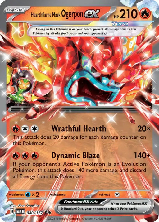 Hearthflame Mask Ogerpon ex (040/167) [Scarlet & Violet: Twilight Masquerade] - Pokemon Single