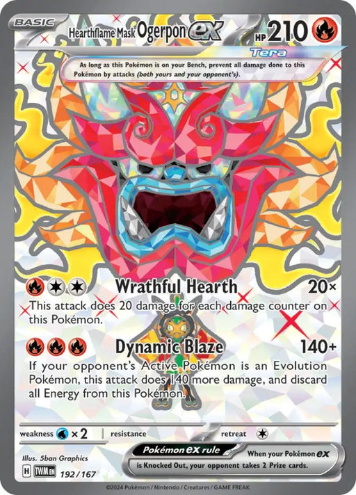 Hearthflame Mask Ogerpon ex (192/167) [Scarlet & Violet: Twilight Masquerade] - Pokemon Single