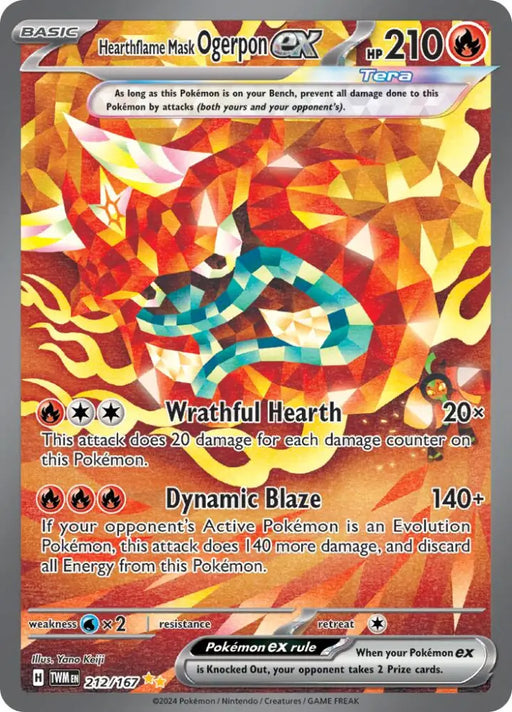 Hearthflame Mask Ogerpon ex (212/167) [Scarlet & Violet: Twilight Masquerade] - Pokemon Single