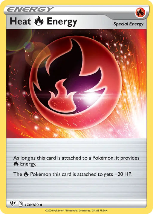 Heat Fire Energy (174/189) [Sword & Shield: Darkness Ablaze] - Pokemon Single