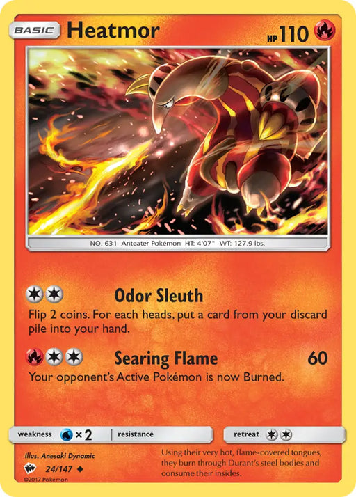 Heatmor (24/147) [Sun & Moon: Burning Shadows] - Pokemon Single