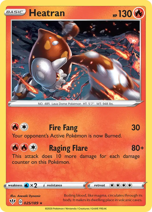Heatran (025/189) [Sword & Shield: Darkness Ablaze] - Pokemon Single