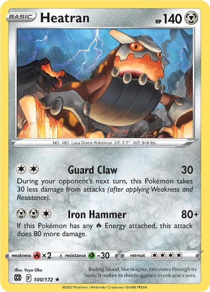 Heatran (100/172) [Sword & Shield: Brilliant Stars] - Pokemon Single