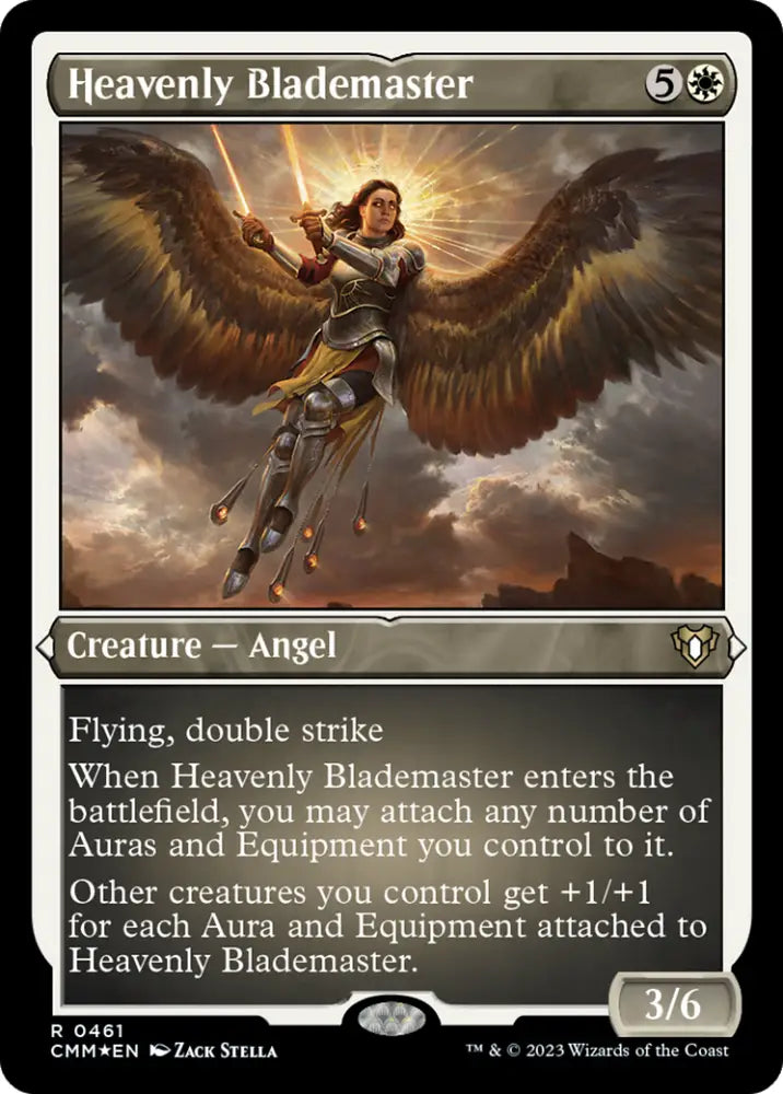 Heavenly Blademaster (Foil Etched) [Commander Masters] - MTG Single