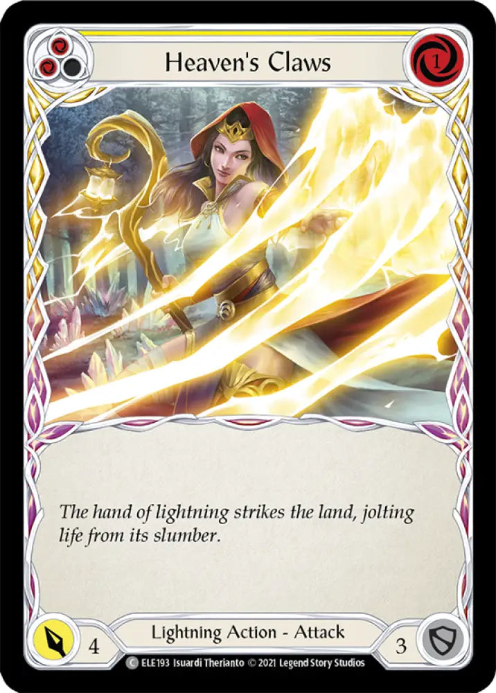 Heaven’s Claws (Yellow) [Tales of Aria 1st Edition] 1st Edition Rainbow Foil - Flesh And Blood Single